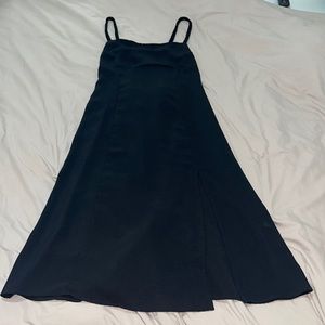 Long black dress with split